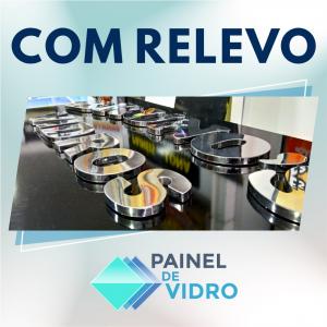 PAINEL DE VIDRO COM LETRAS EM RELEVO VIDRO TEMPERADO 6MM PERSONALIZADO IMPRESSÃO ALTA RESOLUÇÃO   ACOMPANHA PROLONGADORES E GABARITO DE INSTALAÇÃO